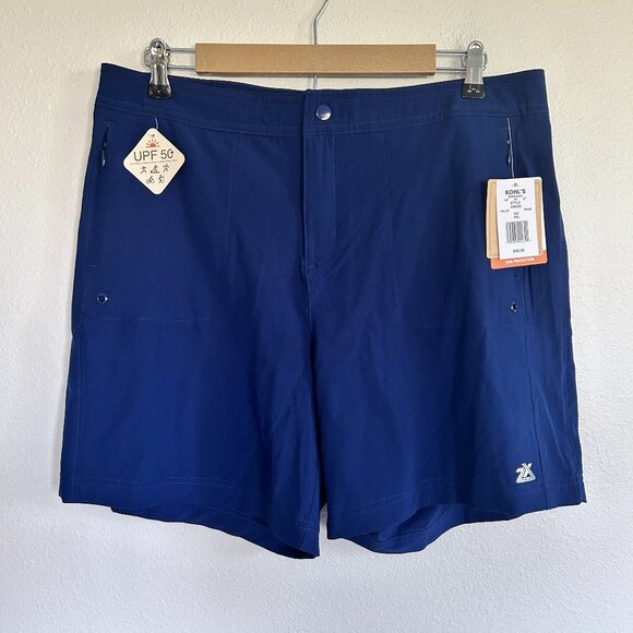 NWT ZeroXposur Shorts Blue Ripstop UPF 50+ Hiking Outdoor Active - Picture 1 of 9
